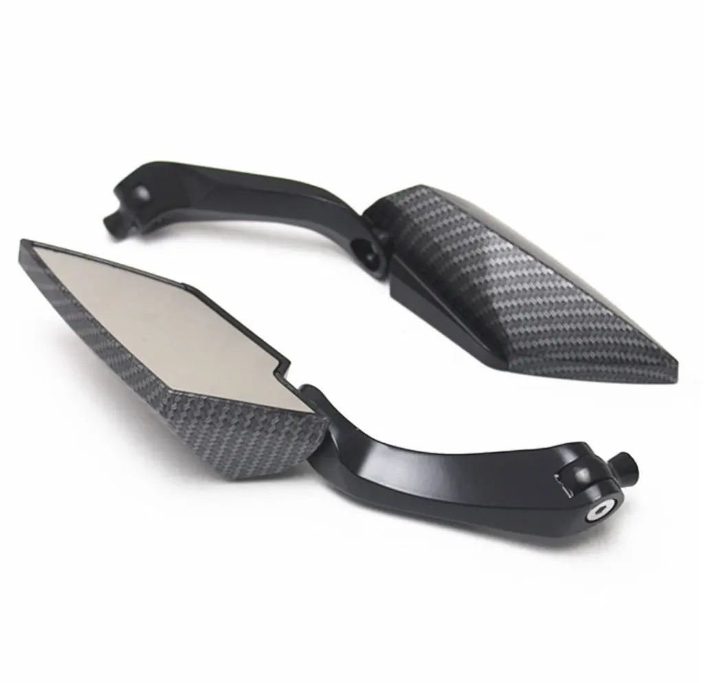 Pair Universal Carbon effect Adjustable Mirrors Motorcycle ADV Touring Scooters