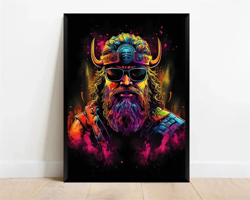 Pop Neon Video Game Character Canvas Wall Art Gamepad Headphones Gaming Room