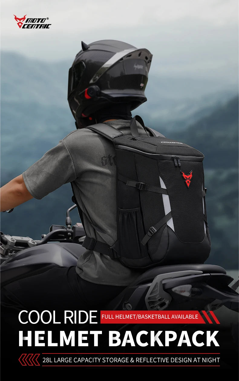 28L Motorcycle Backpack Waterproof Helmet Bag Travel Knapsack Touring luggage