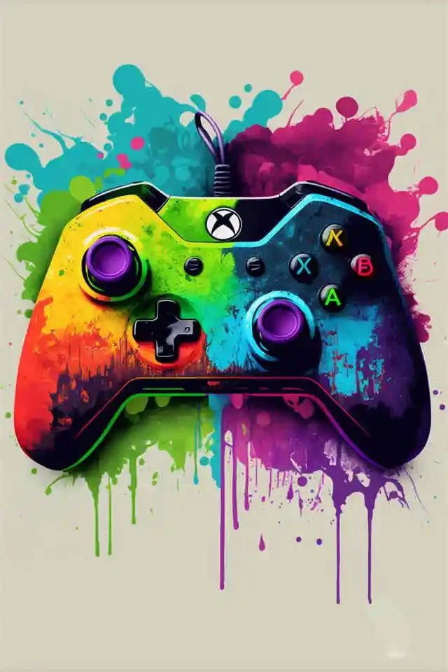 Colorful Vibrant Gamer Canvas Wall Art Nordic Aesthetic Unframed Poster Mancave
