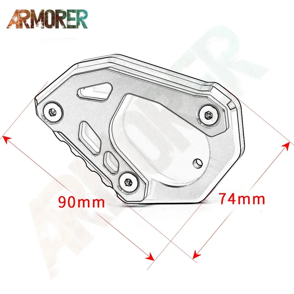 KTM 890 Adventure R Side Stand Kickstand Plate Pad CNC Aluminum 2020-2023