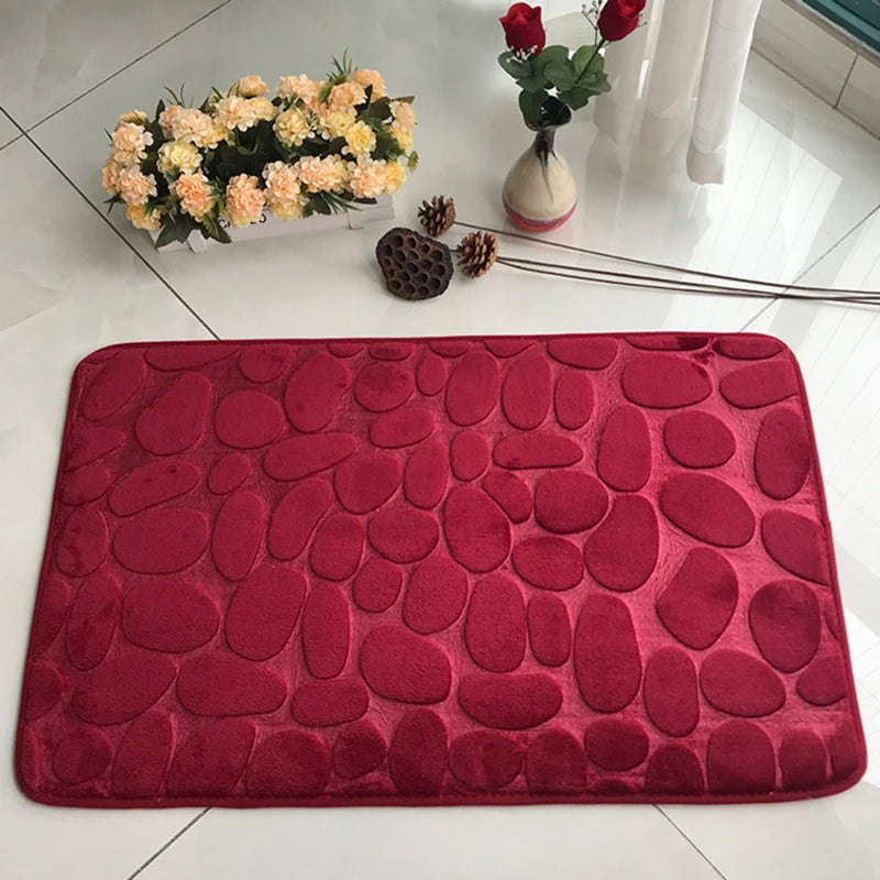 Cobblestone Memory Foam Bath Mat - Non-Slip Super Soft Bathroom Rug 40x60cm