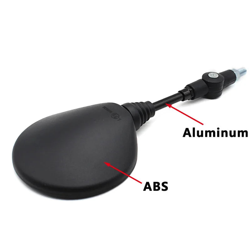 2pcs Foldable Round 10MM Motorcycle Rearview Mirrors - Universal Fit Black