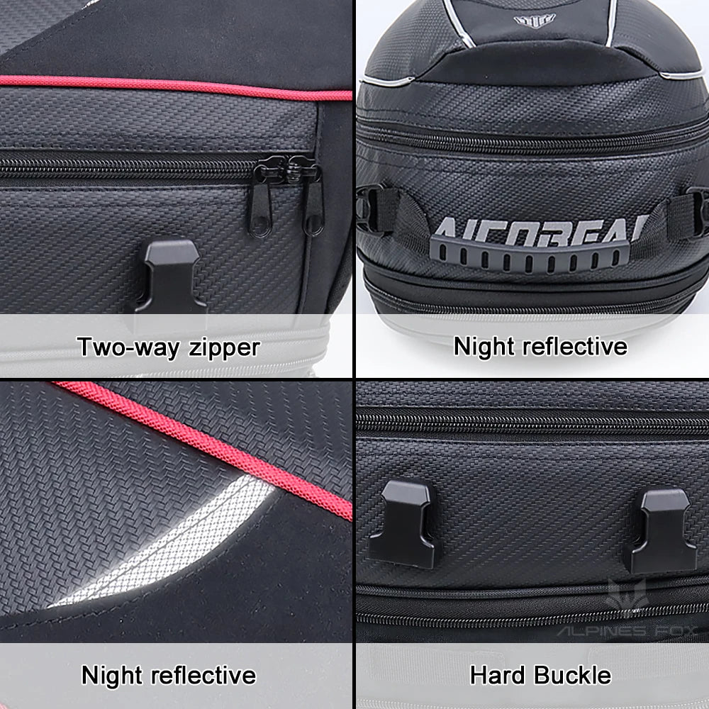 Motorcycle Tail Bag Waterproof Rear Seat Luggage Travel Saddle Pack Touring