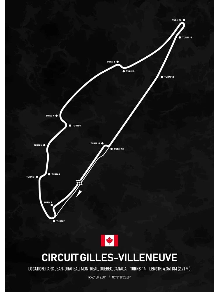 F1 Racing Track Poster Canvas Prints Monaco, Silverstone, Spa, Le Mans - Mancave