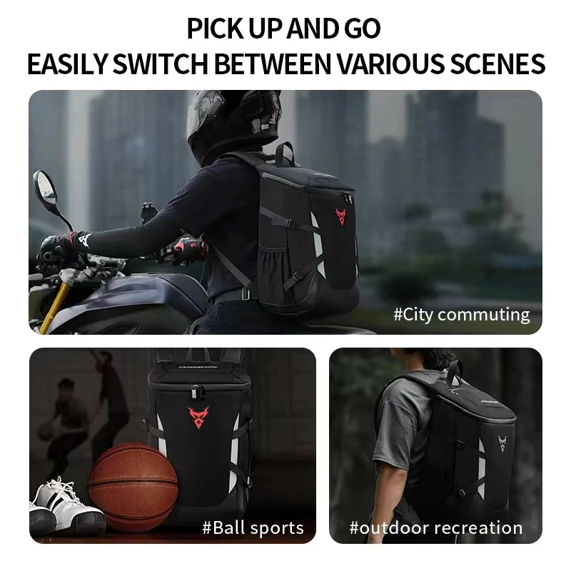 28L Motorcycle Backpack Waterproof Helmet Bag Travel Knapsack Touring luggage