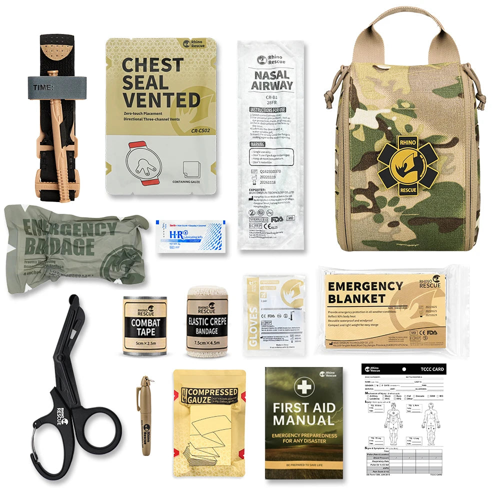 Rhino Rescue 002M First Aid Kit IFAK Molle Pouch Tactical Survival Gear