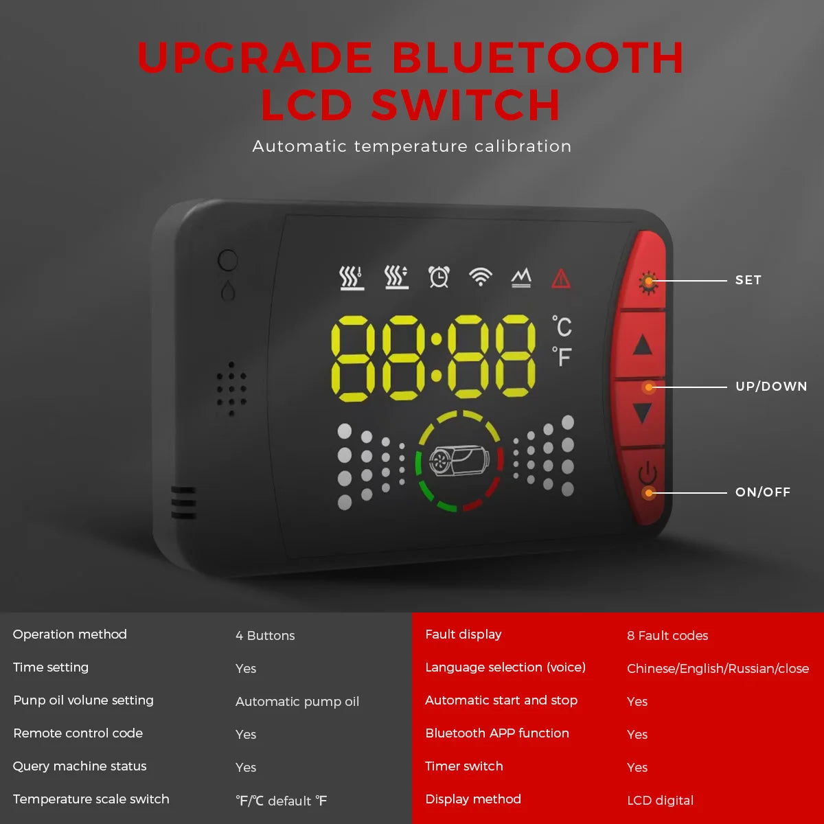 8KW 12V/24V Diesel Air Heater Bluetooth App & Remote Control for RV Camper Van