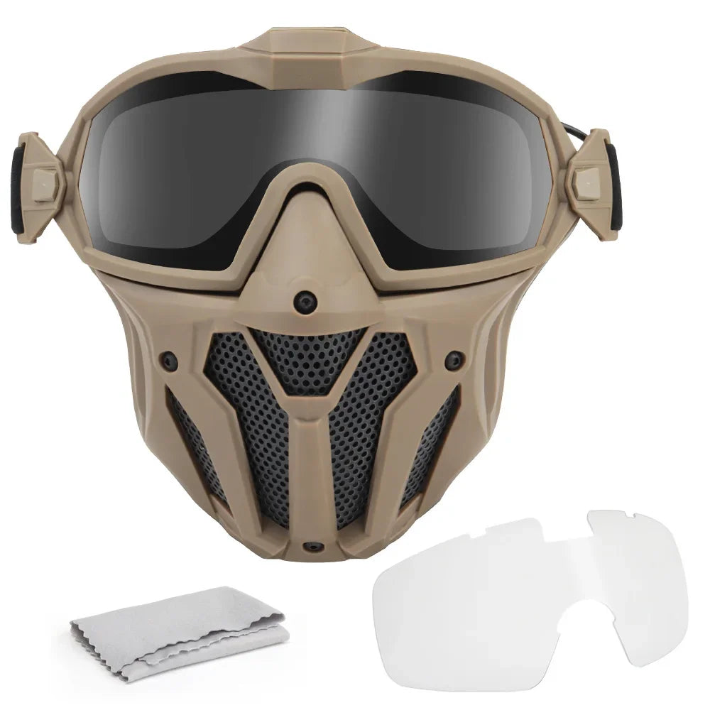 Airsoft Paintball Full Face Mask Protection Anti-Fog with Fan built-in, Cosplay