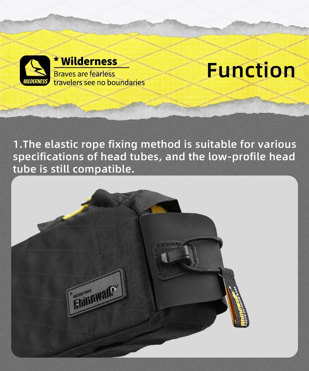 Rhinowalk 2.1L Waterproof Bike Top Tube Bag MTB Gravel Frame Storage Pouch