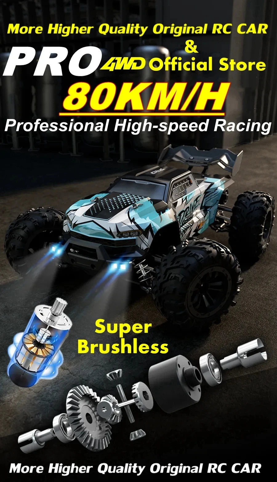 4WD RC Car 1:16 Off-Road  35KMH Brushed / 70KMH Brushless High-Speed truck 4x4