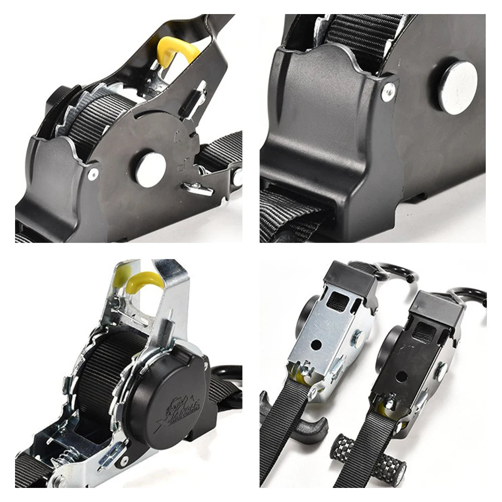 Retractable Ratchet Strap Auto Tie Down Load for Car Van Trailer Motorcycle