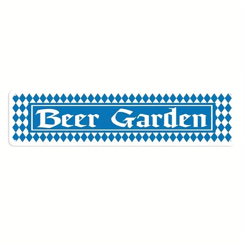 Biergarten, Beer Garden Metal Sign – Pub Brewery Wall Decor Aluminium Plaque