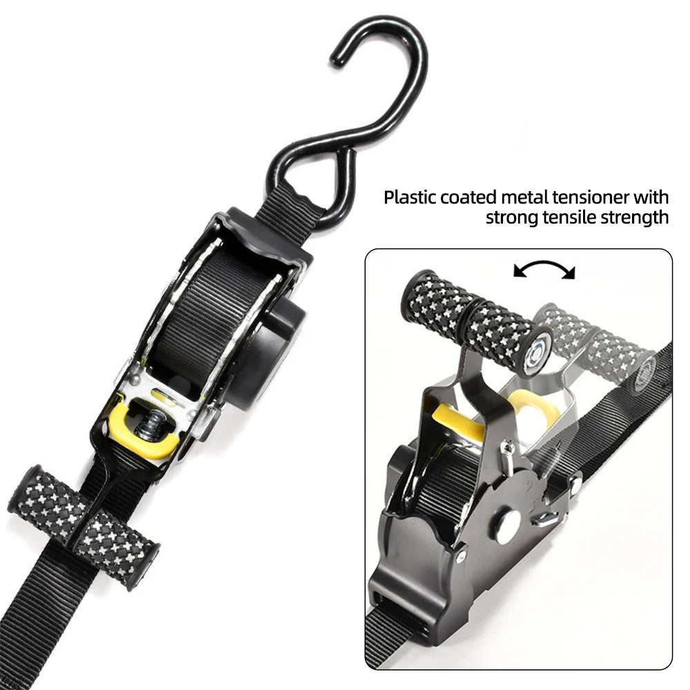 Retractable Ratchet Strap Auto Tie Down Load for Car Van Trailer Motorcycle