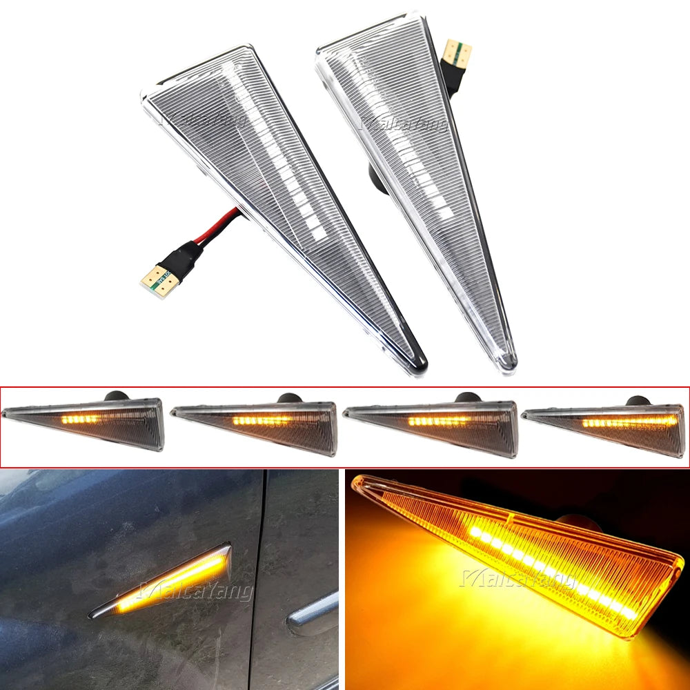 2Pcs LED Dynamic Side Marker Turn Signal Light for Renault Megane Espace Scenic