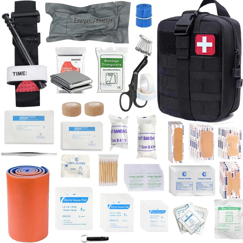 156pc 30-in-1 First Aid Kit for Home, Outdoor, Travel, Camping, Hiking & Boating