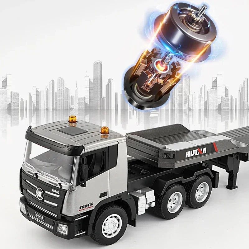 Huina 1318 1:24 RC Unit+Trailer Truck Flatbed 2.4G RC Articulated Toy Gift