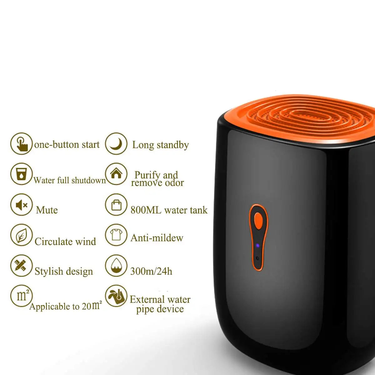 Dehumidifier Portable 800ML 25W Low Noise  Dryer Anti-Mildew Purifier UK PLUG