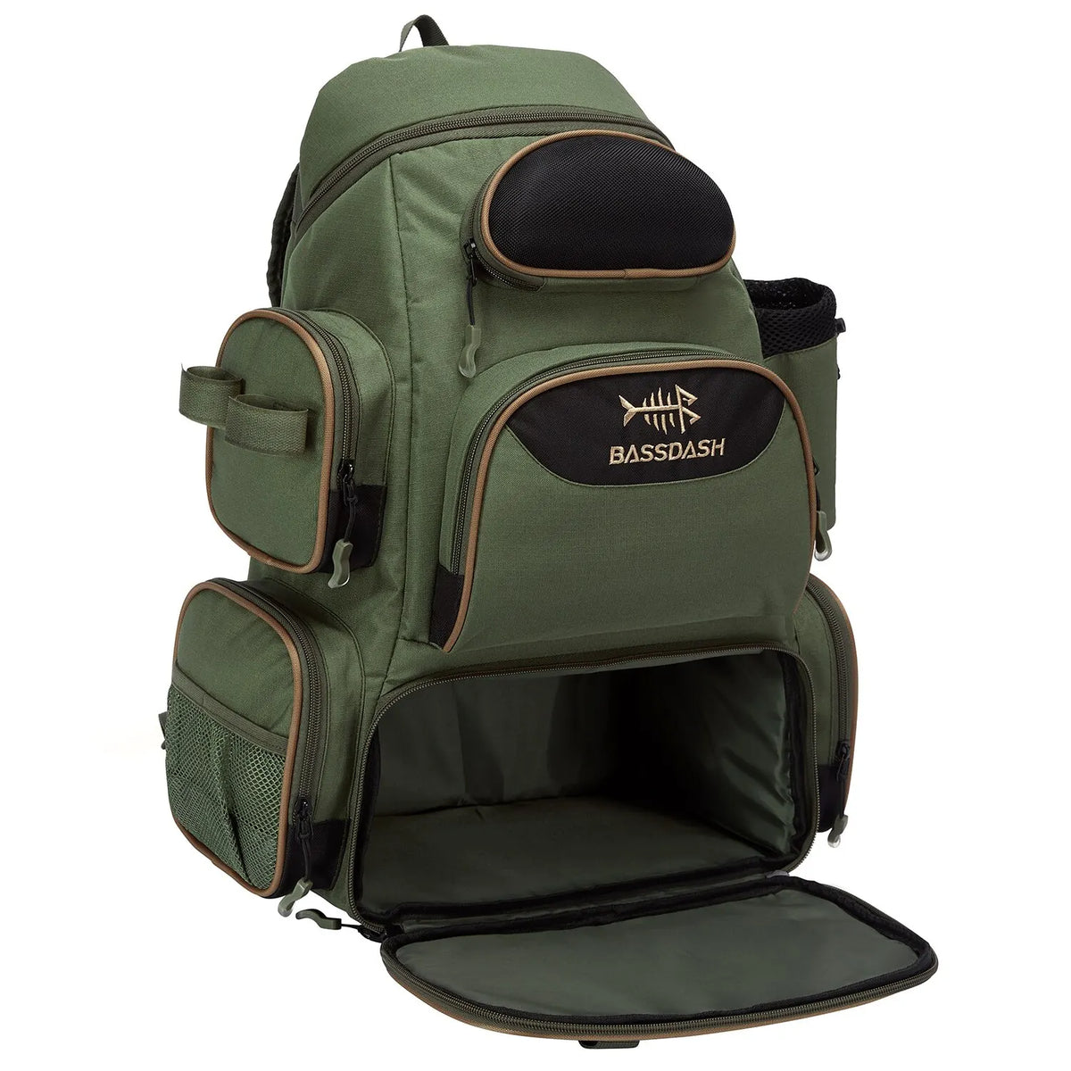 Bassdash Fishing Tackle Backpack - Lightweight Tactical Gear Bag 600D Polyester
