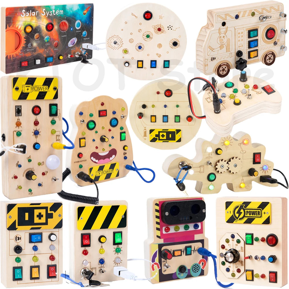 Montessori Busy Board LED Circuit Autism Sensory Cognitive Skill & Fine Motor Toy