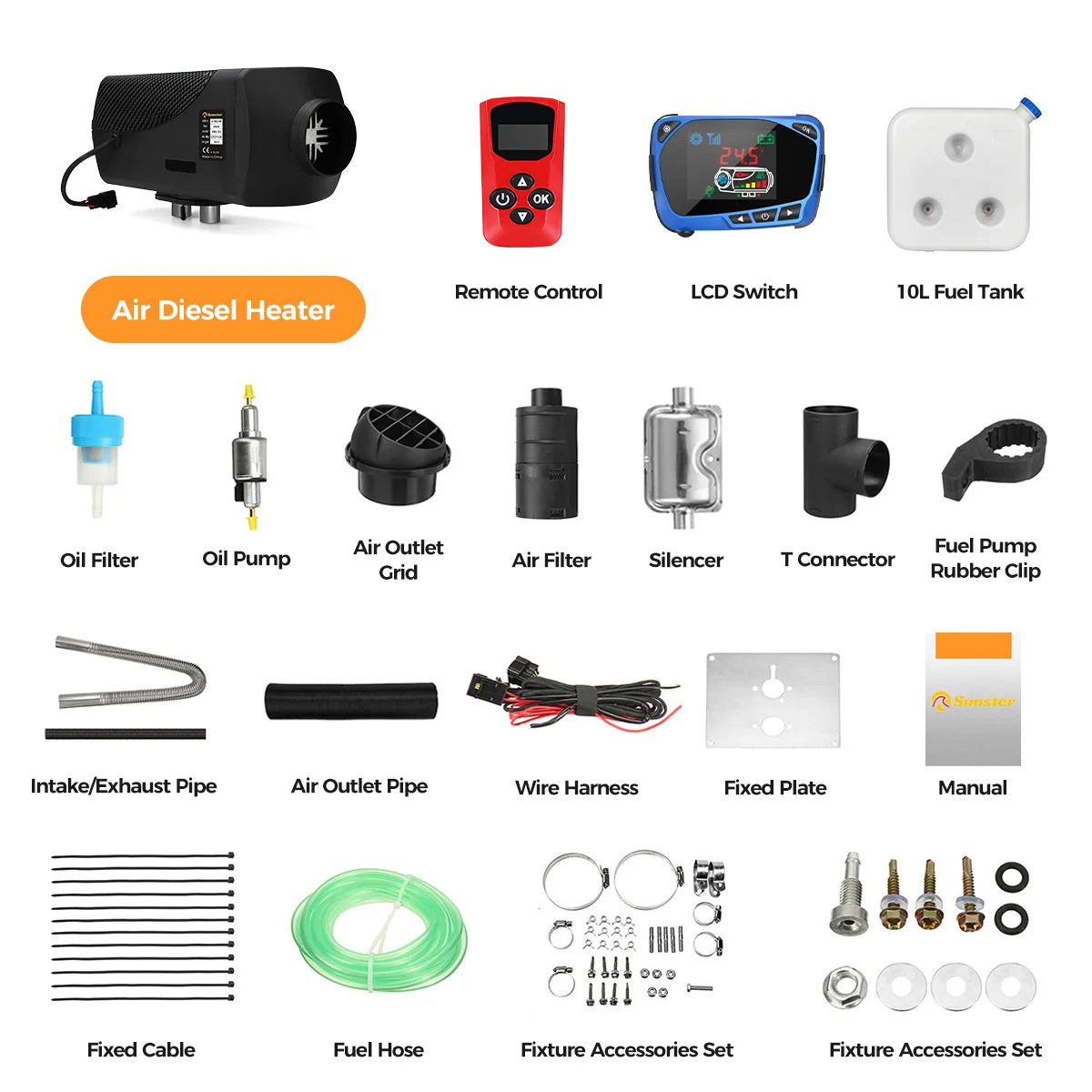 Sunster 8KW 12V Diesel Air Heater – Powerful, Efficient & Low Noise Camper Car