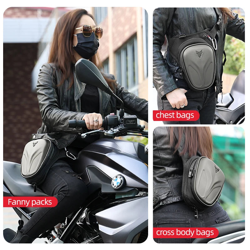 Waterproof Motorcycle Waist Drop Leg Bag Outdoor Moto Pack Hip Belt Backpack