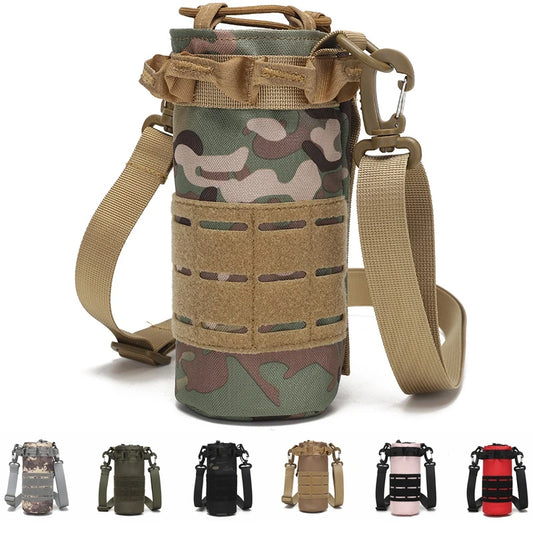 Tactical Molle Water Bottle Pouch Hydration Carrier Bag with Strap Nylon