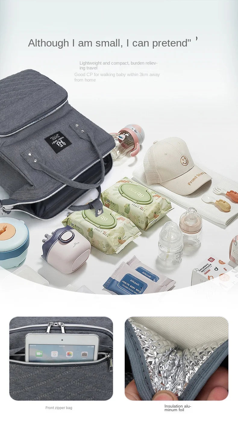 Large USB Mummy Diaper Bag - Waterproof, Functional, Nursing Backpack