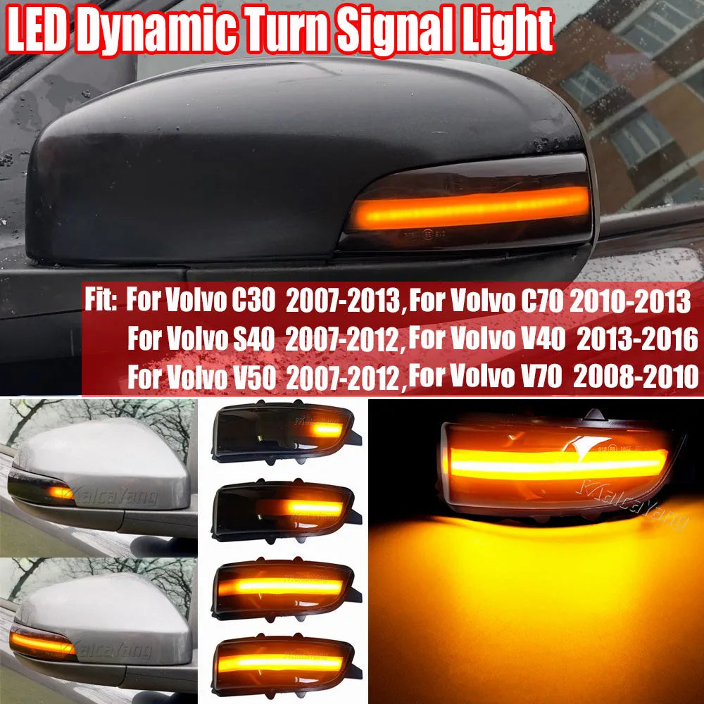 Pair of LED Turn Signal Indicator Lights for Volvo S40 S60 S80 C30 C70 V50 V70