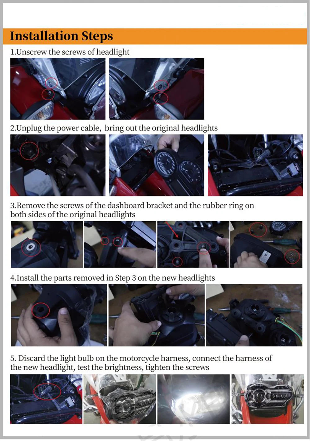 LED Headlight upgarde BMW R1200GS 2004-2012 R1200GS ADV 2005-2013 Plug & Play E24