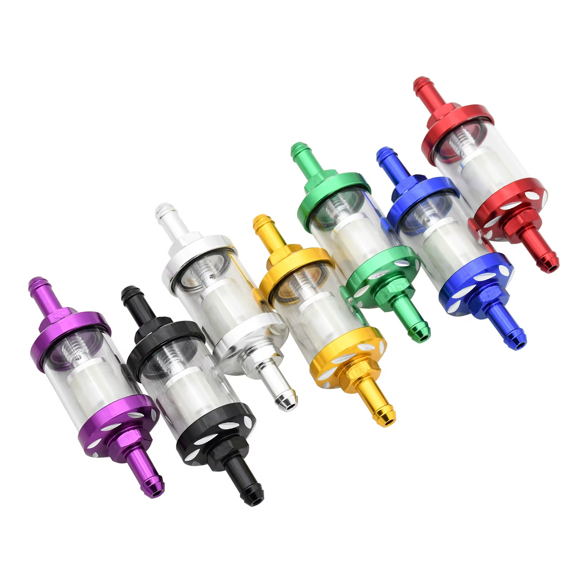 Motorcycle 8mm CNC Fuel Filter Glass Hose Kit ATV Dirt Bike Universal