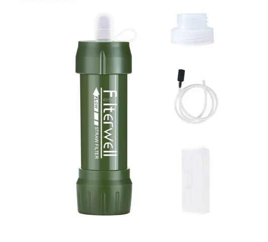 Portable Water Filter Straw – Personal Outdoor Purifier for Hiking & Survival