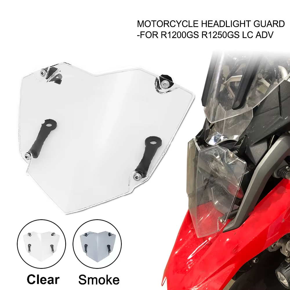 R1200GS R1250GS Headlight Guard Protector Cover BMW ADV 2013-2023 Clear or Tint