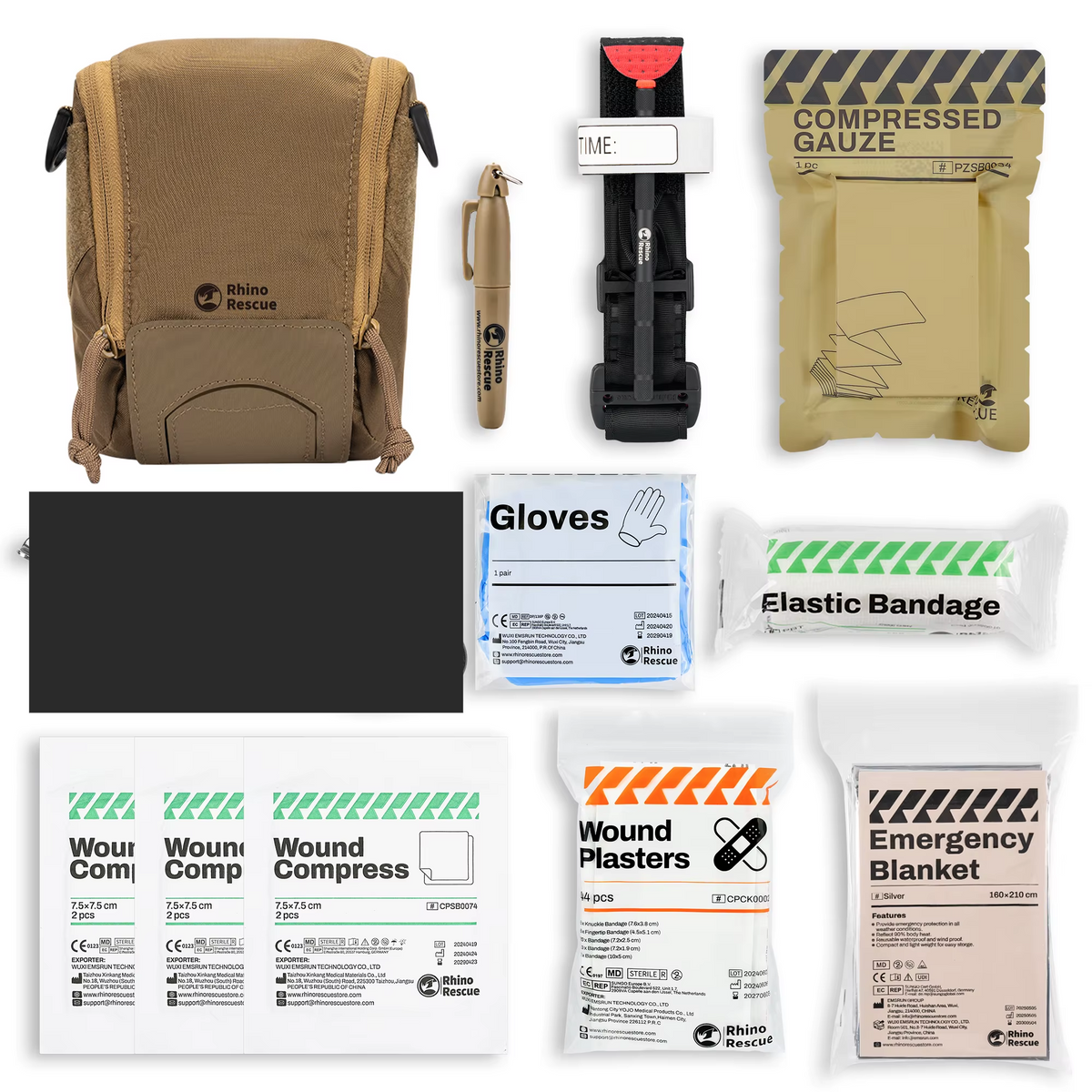 RHINO RESCUE MOLLE IFAK First Aid Kit Tourniquet Gauze Tactical Pouch EMS
