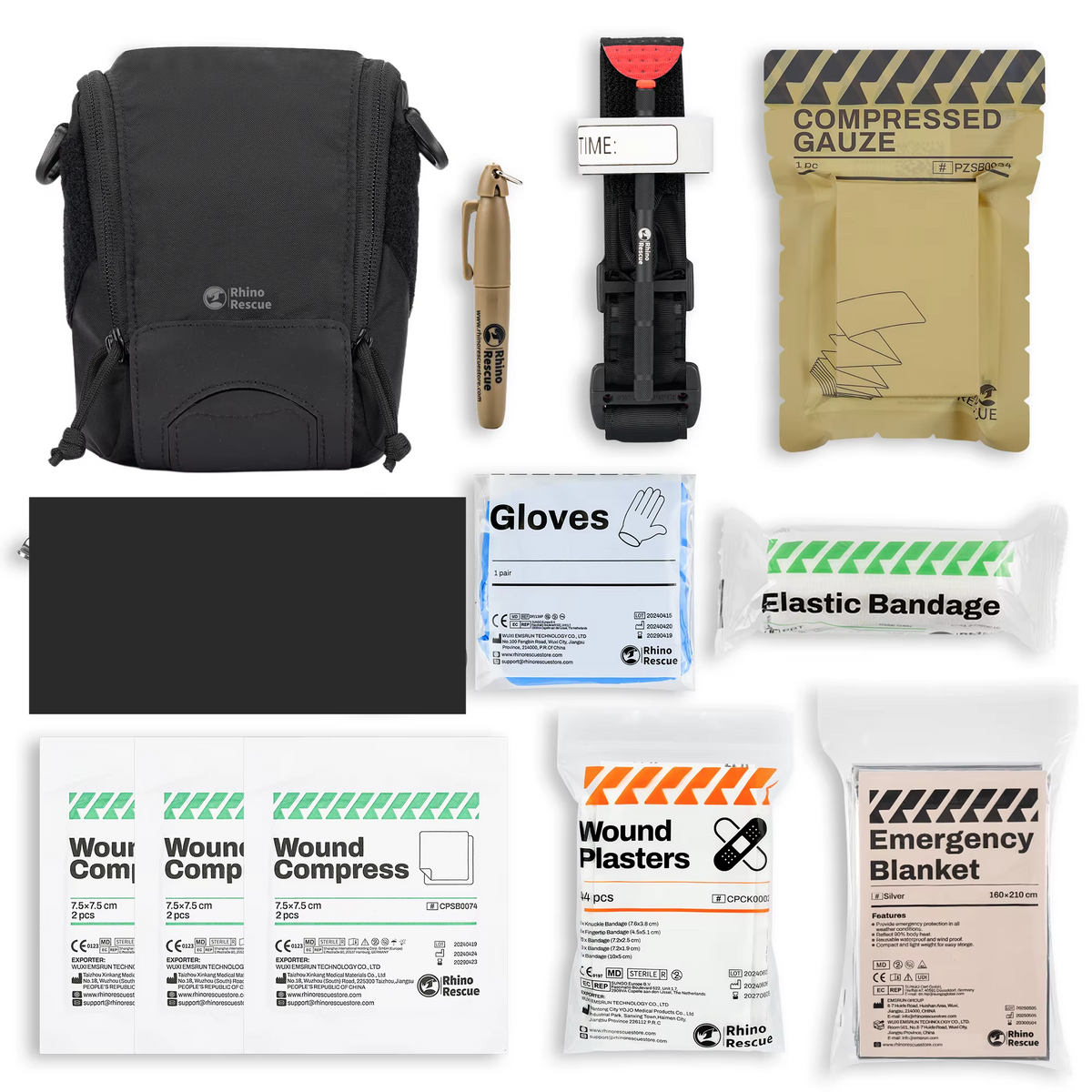 RHINO RESCUE MOLLE IFAK First Aid Kit Tourniquet Gauze Tactical Pouch EMS