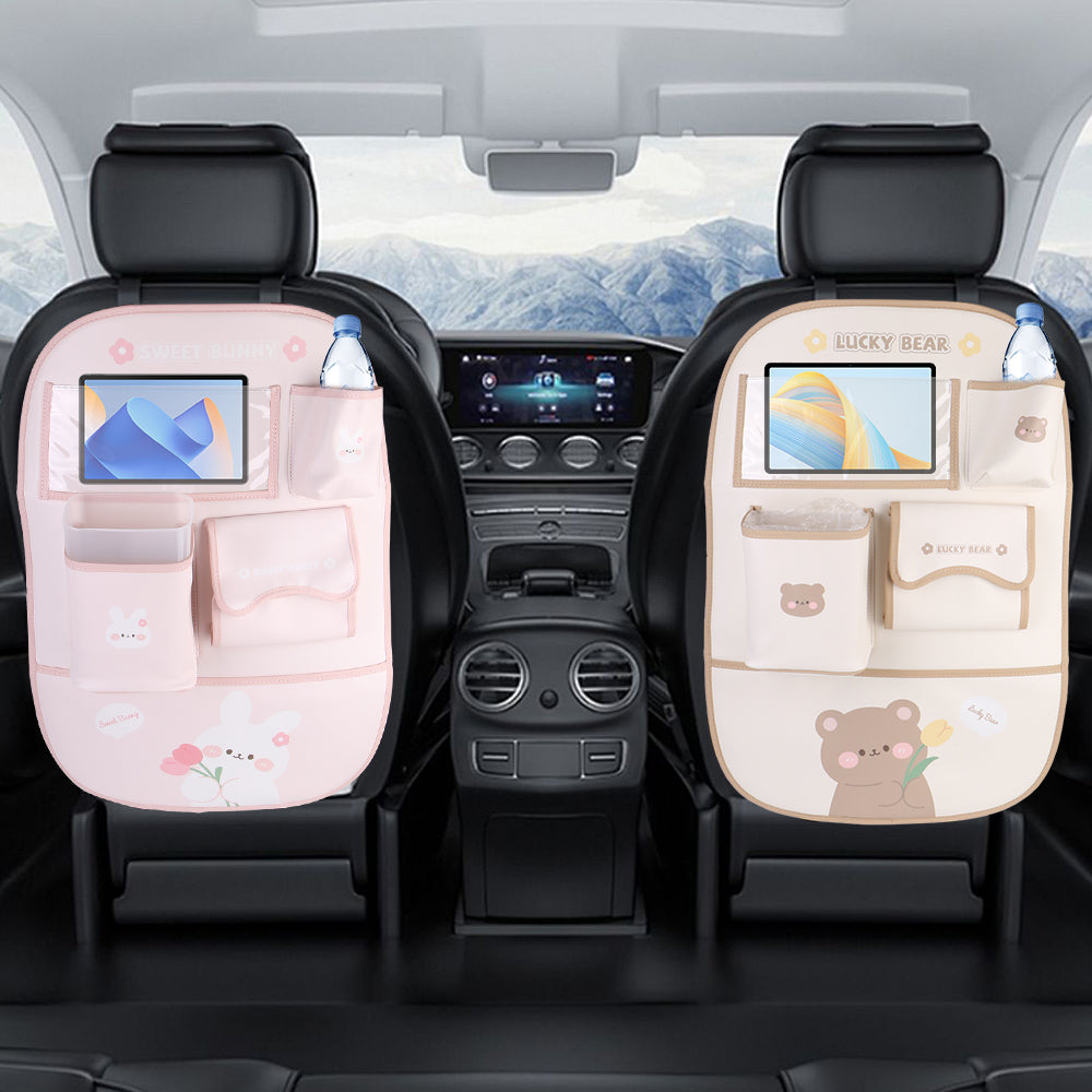 Cartoon Style Car Backseat Organizer for Kids with Tablet Holder & 5 Pockets