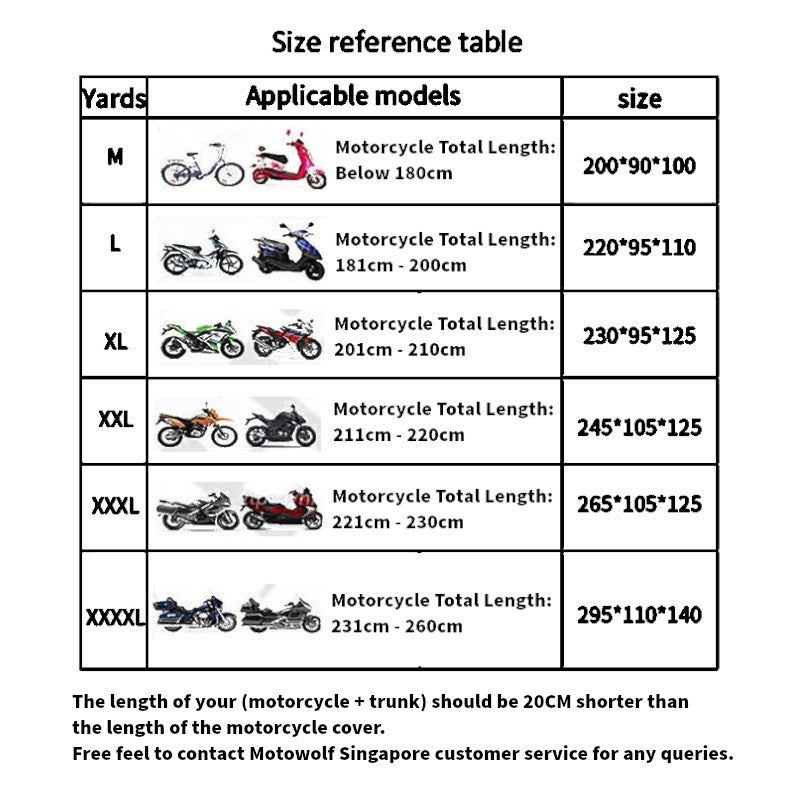 Motorcycle Cover, Rain, UV, Dustproof Cover storage  Honda Suzuki Kawasaki KTM